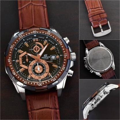 Casio Edifice EFR-539 Chronograph Leather Strap Watch