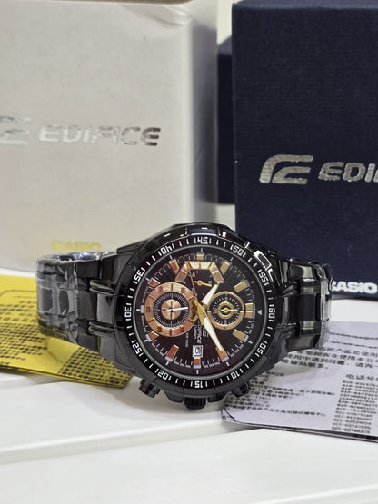 Casio Edifice Chronograph Black & Gold Watch For Men