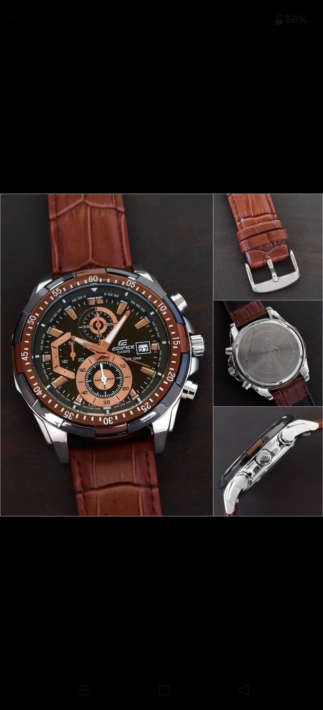 Casio Edifice EFR-539 Chronograph Leather Strap Watch