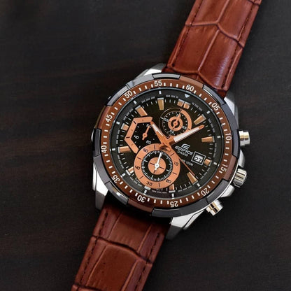 Casio Edifice EFR-539 Chronograph Leather Strap Watch